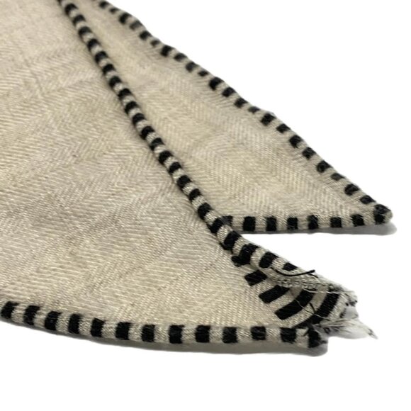 HERMES Triangle Geant -Gray Beige Dark Navy Multi Cashmere Silk Scarf 605-042825 - Picture 5 of 6